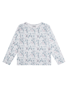 Organik Beyaz Uzun Kollu Kız Çocuk Pijama Takımı - 2