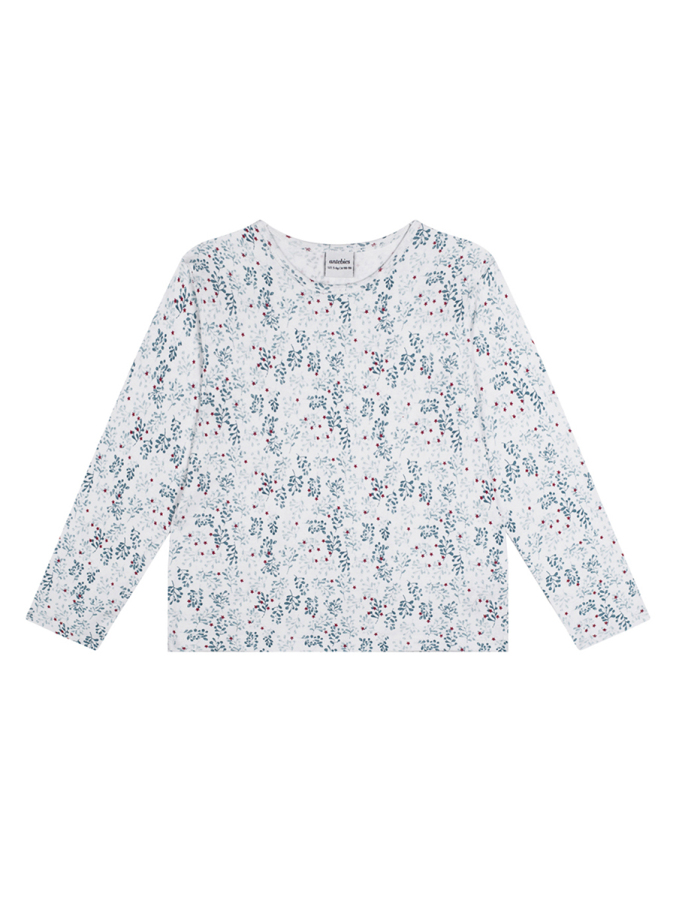 Organik Beyaz Uzun Kollu Kız Çocuk Pijama Takımı - 2