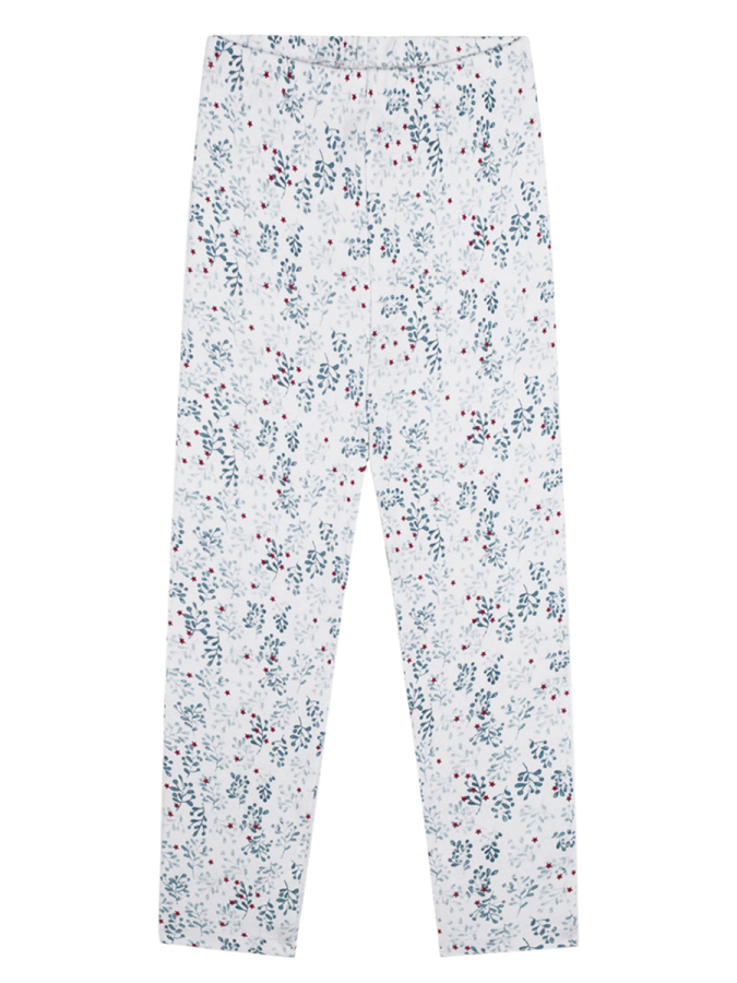 Organik Beyaz Uzun Kollu Kız Çocuk Pijama Takımı - 3