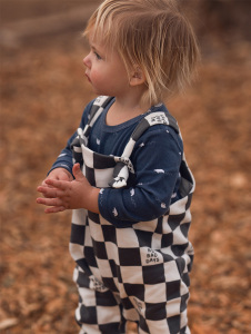 Organik Gri Beyaz Askılı Polarlı Erkek Bebek Salopet - Antebies