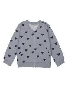 Organik Gri Melanj Kız Çocuk Bomber Ceket - Antebies