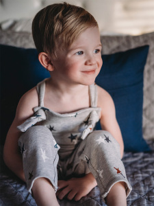 Organik Gri Polarlı Erkek Bebek Salopet - 1