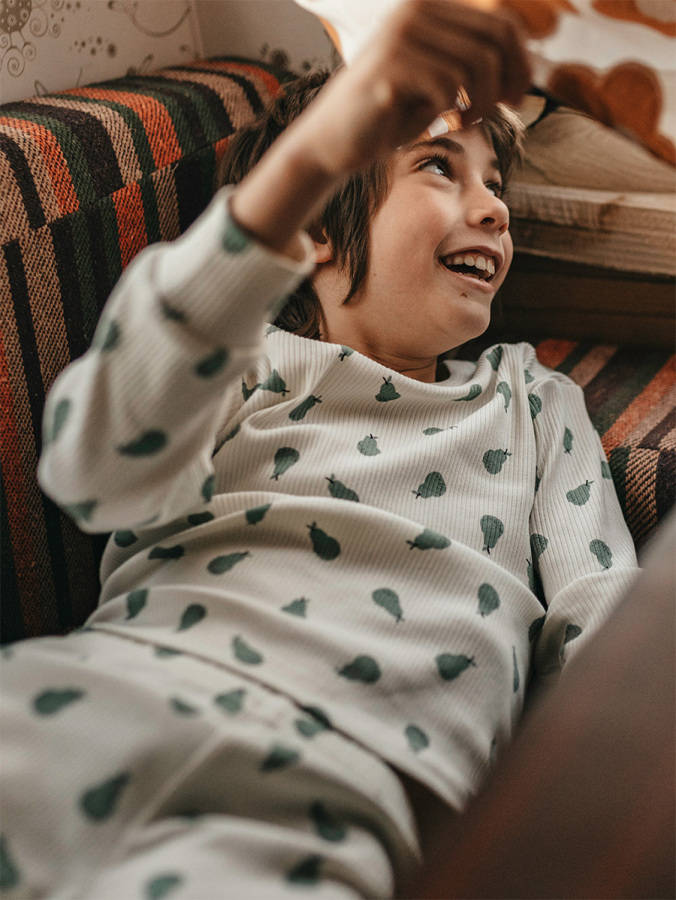 Organik Gri Yeşil Erkek Çocuk Pijama Takımı - 4