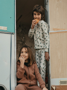 Organik Gri Yeşil Erkek Çocuk Pijama Takımı - 5