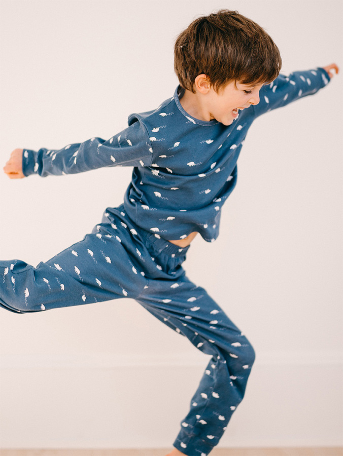 Organik Lacivert Kutup Ayısı Erkek Çocuk Pijama Takımı - 5