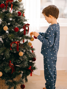 Organik Lacivert Kutup Ayısı Erkek Çocuk Pijama Takımı - 6