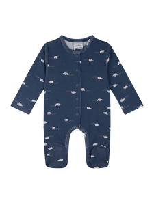 Organik Lacivert Kutup Ayısı Uzun Kollu Erkek Bebek Tulum - Antebies
