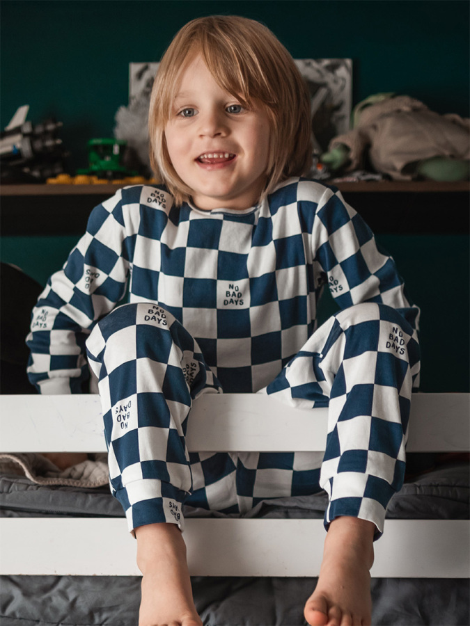 Organik Lacivert No Bad Days Erkek Çocuk Pijama Takımı - 8