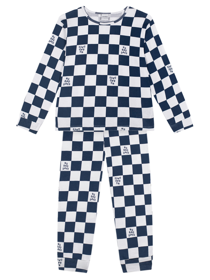 Organik Lacivert No Bad Days Erkek Çocuk Pijama Takımı - 1