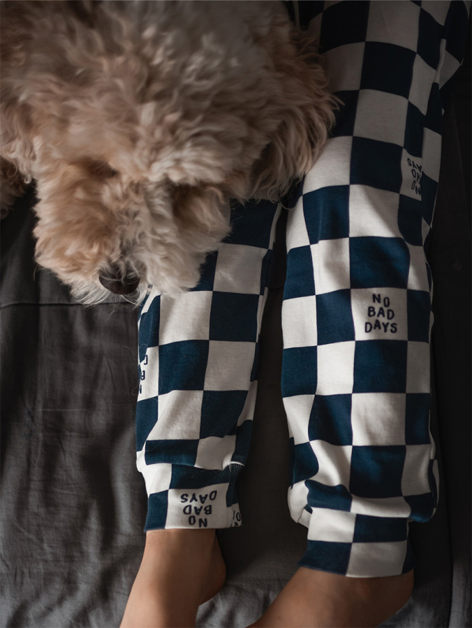 Organik Lacivert No Bad Days Erkek Çocuk Pijama Takımı - 5