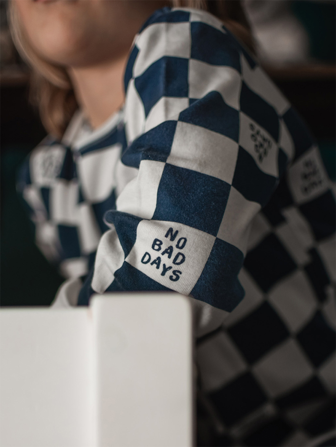 Organik Lacivert No Bad Days Erkek Çocuk Pijama Takımı - 6
