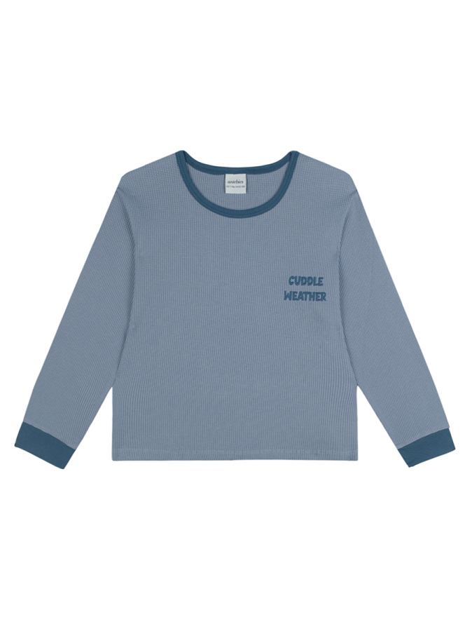Organik Mavi Erkek Çocuk Pijama Takımı - 1