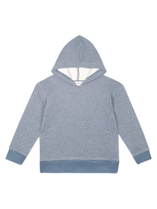 Organik Mavi Kapüşonlu Erkek Çocuk Eşofman Takımı - 3