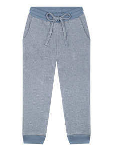 Organik Mavi Kapüşonlu Erkek Çocuk Eşofman Takımı - 4