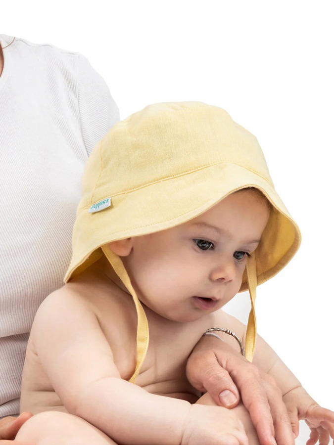 Organik Pamuk Müslin Bebek Şapkası - Limon - 1