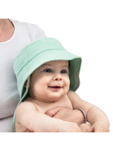 Organik Pamuk Müslin Bebek Şapkası - Mint - 3