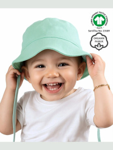 Organik Pamuk Müslin Bebek Şapkası - Mint - Zuppers