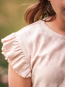 Organik Pembe Kısa Kollu Kız Çocuk Pijama Takımı - 5