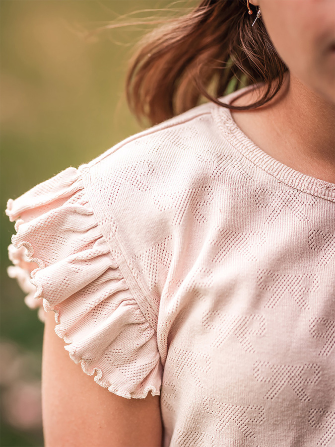 Organik Pembe Kısa Kollu Kız Çocuk Pijama Takımı - 5