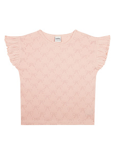 Organik Pembe Kısa Kollu Kız Çocuk Pijama Takımı - 6