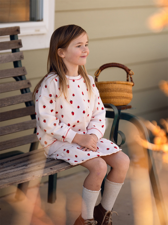 Organik Pembe Polarlı Kız Çocuk Sweatshirt - 3