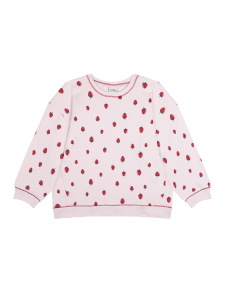 Organik Pembe Polarlı Kız Çocuk Sweatshirt - 2