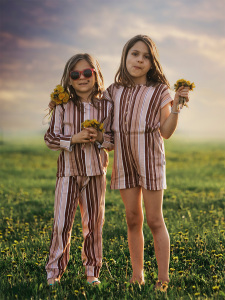 Organik Pembe Uzun Kollu Kız Çocuk Pijama Takımı - 5