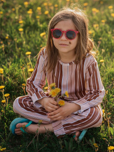 Organik Pembe Uzun Kollu Kız Çocuk Pijama Takımı - 6