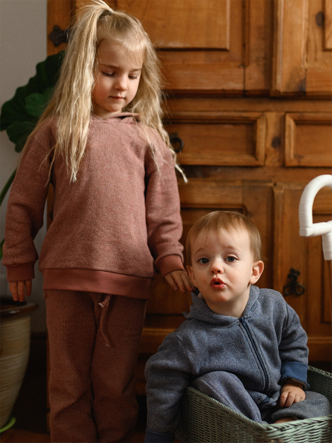 Organik Turuncu Kapüşonlu Kız Çocuk Eşofman Takımı - 7