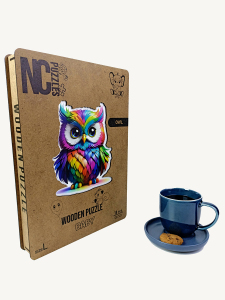 Owl (Baykus), 14 Parça Ahşap Puzzle, Bul Tak - 4