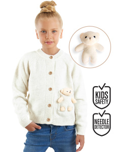 Oyuncaklı Kız Çocuk Triko Hırka - Denokids