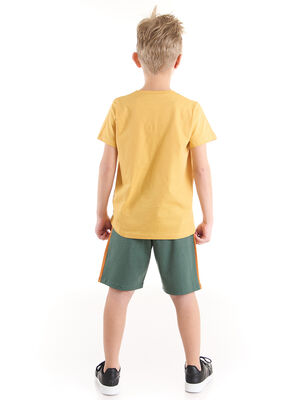 Oyuncu Kaplan Erkek Çocuk Sarı T-shirt Haki Şort Takım