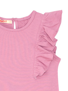 Panda Fırfır Detaylı Kız Çocuk Pembe Yazlık Elbise - 6