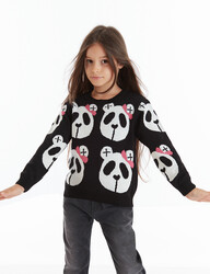 Panda Girl Knitted Jumper - Thumbnail