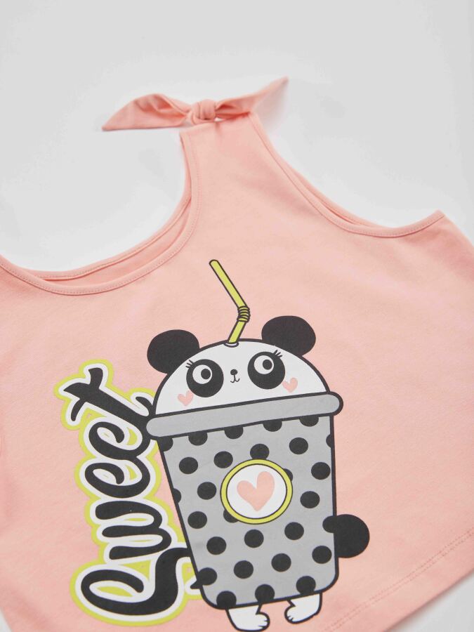 Panda Milkshake Kız Çocuk T-shirt Etek Takım - 5