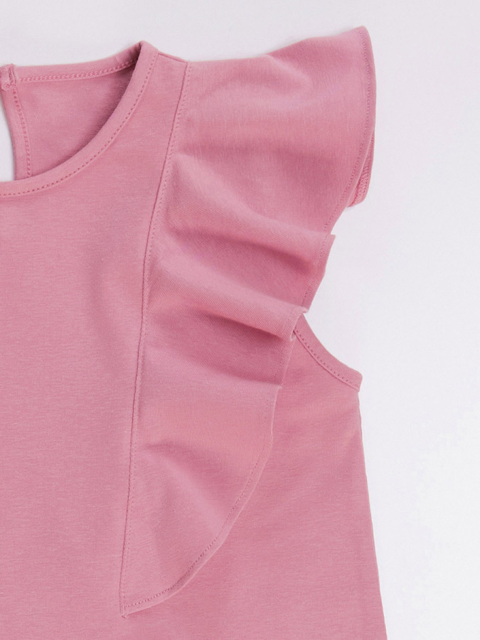 Panda Ruffled Pink Girl Dress - 7
