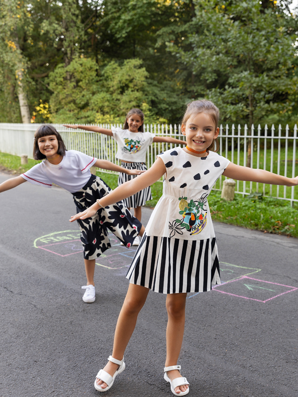 Papağan Desenli Pamuklu Kız Çocuk Elbise - 4