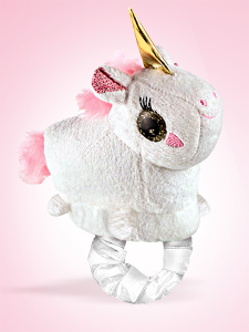 Parlak Gözlü Peluş Gri Unicorn Bileklik - 2