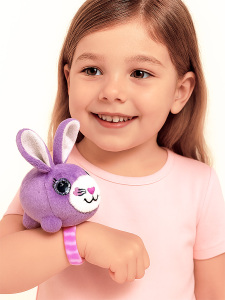 Parlak Gözlü Peluş Mor Tavşan Bileklik - Molie