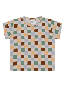Pastel Damalar Kısa Kollu Tshirt Şort Set - 5