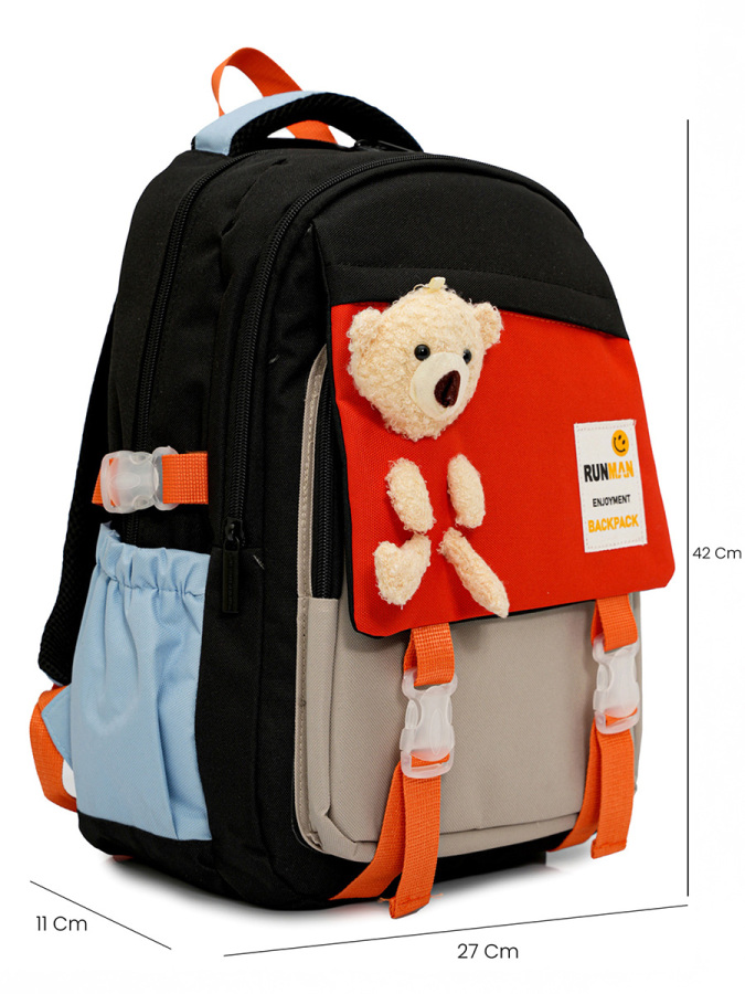 Peluş Ayıcık Unisex Çocuk Kahve İlkokul Çantası - 2