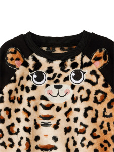 Peluş Leopar Kız Çocuk Kışlık Eşofman Takım - 8