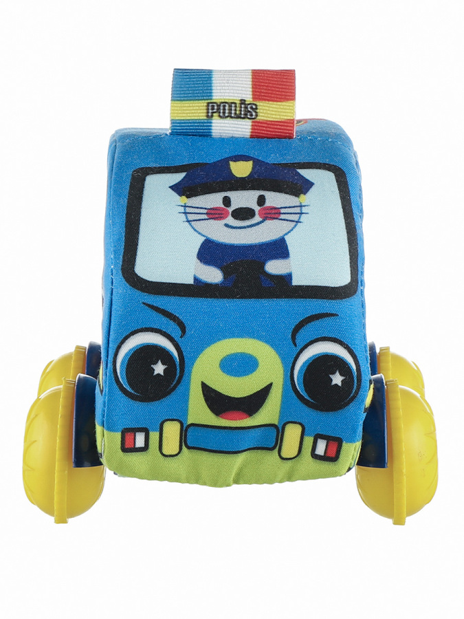 Peluş Polis Bebek Oyuncağı Araba - 1
