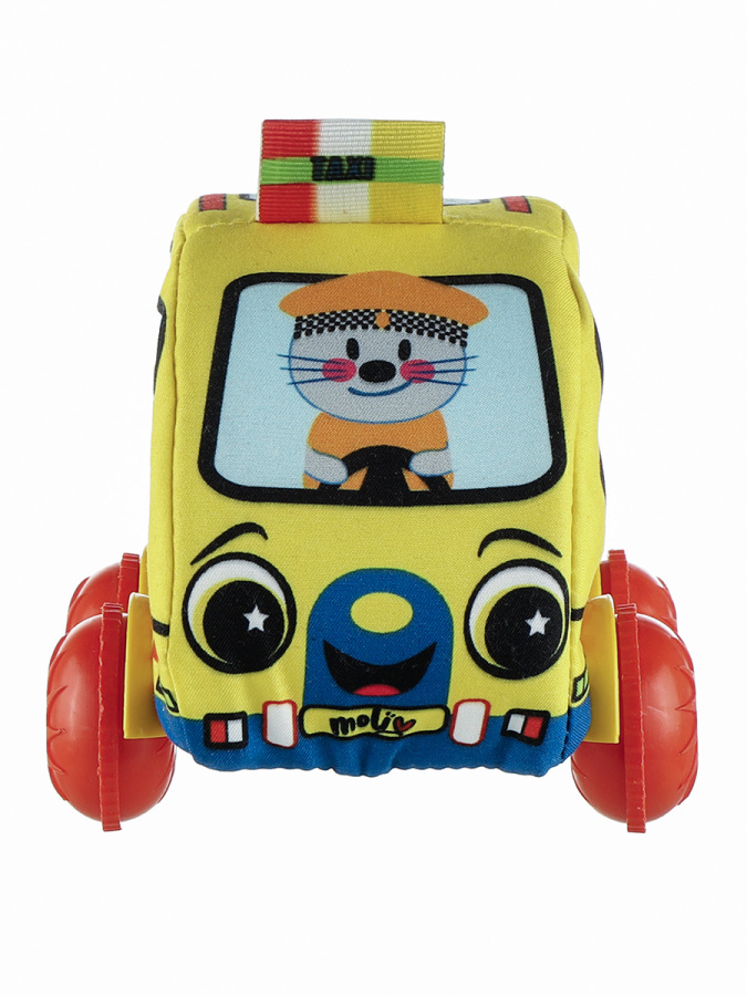 Peluş Sarı Taksi Bebek Oyuncağı Araba - 1