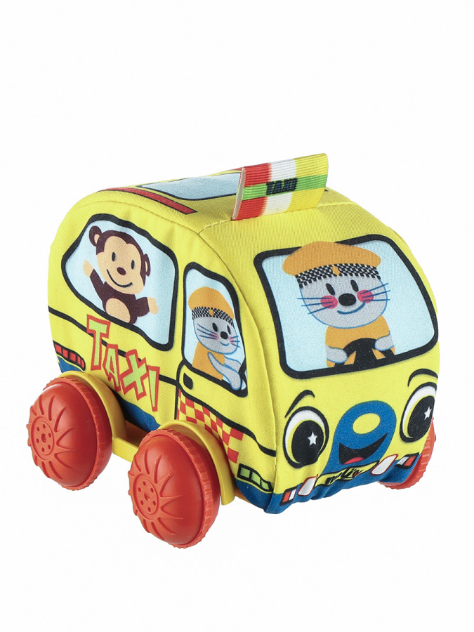 Peluş Sarı Taksi Bebek Oyuncağı Araba - 1