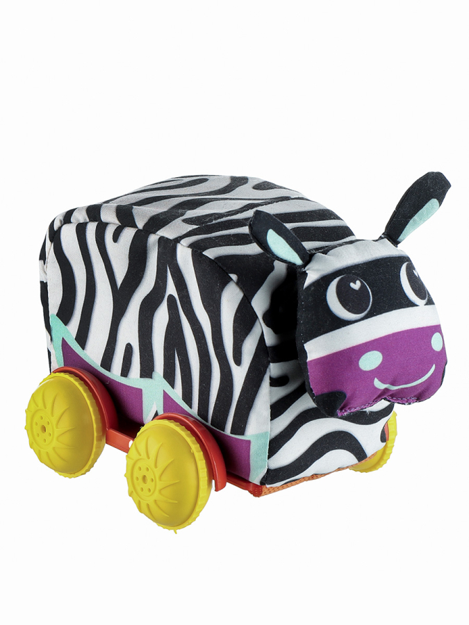 Peluş Zebra Bebek Oyuncağı Araba - 1