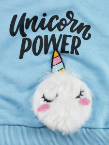 Peluşlu Unicorn Kız Eşofman Takım - 5