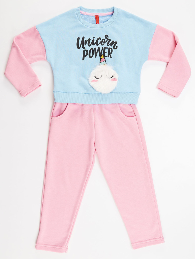 Peluşlu Unicorn Kız Eşofman Takım - 3