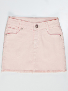 Pembe Denim Mini Kız Çocuk Etek - 3