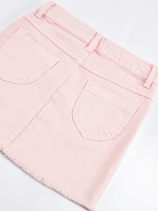 Pembe Denim Mini Kız Çocuk Etek - 8